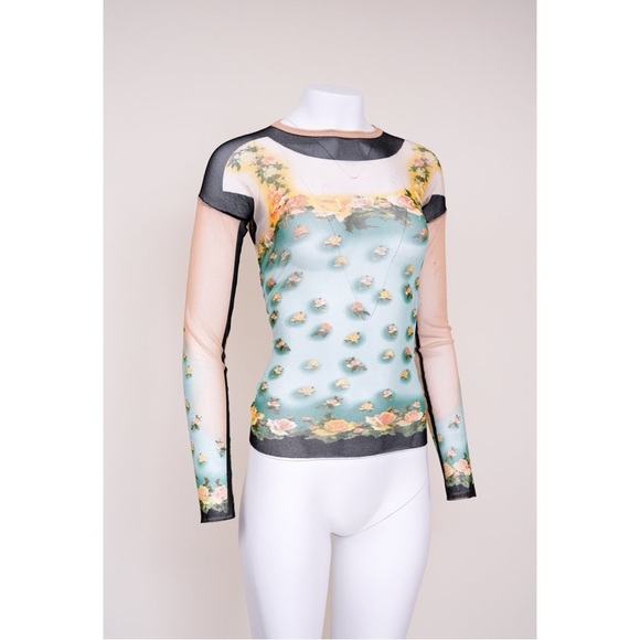Jean Paul Gaultier Soleil Supreme Flower Floral Sheer Top - Picture 3 of 6